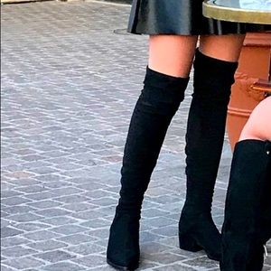 Steve Madden Black Suede Over the Knee Boots